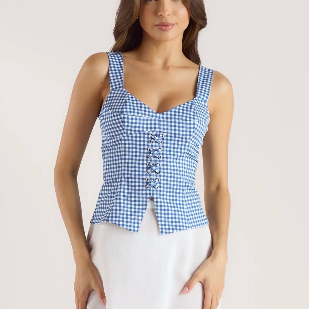 Gingham Corset Top